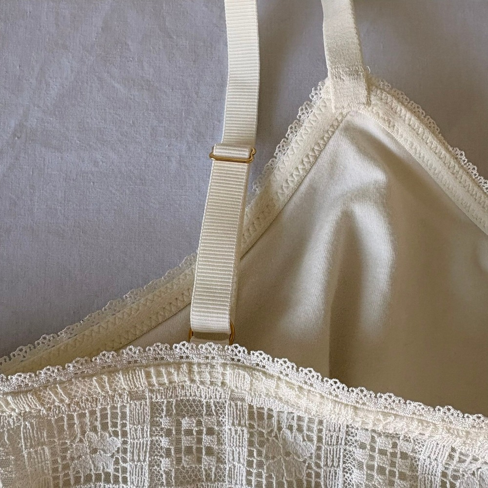 Aerie Show Off Romantic Lace Camisole Top Cream White XL NWT 069-2692-4161 - Picture 15 of 15